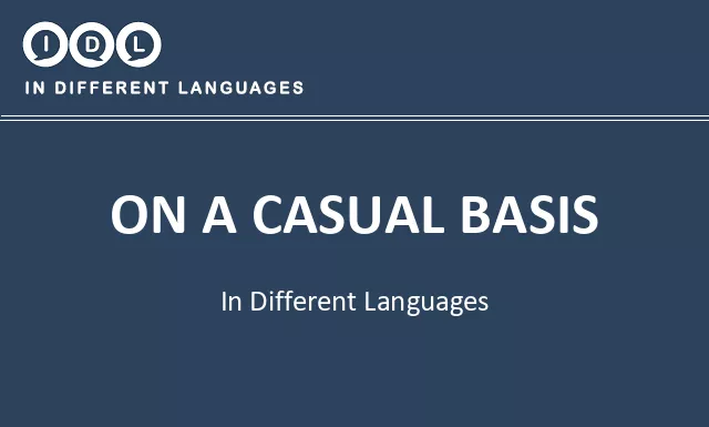On a casual basis in Different Languages - Image