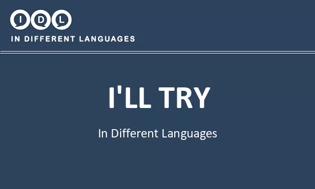 I'll try in Different Languages - Image