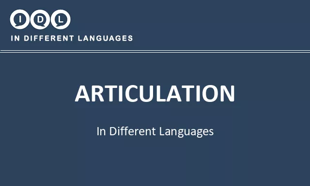 Articulation in Different Languages - Image