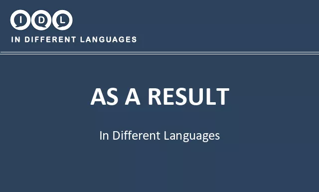 As a result in Different Languages - Image