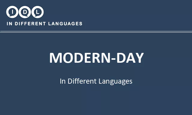 Modern-day in Different Languages - Image