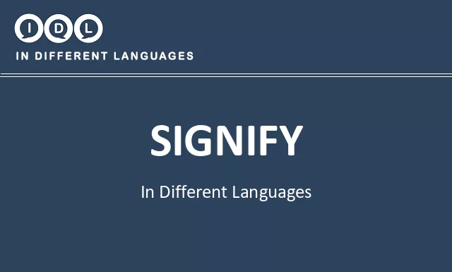 Signify in Different Languages - Image