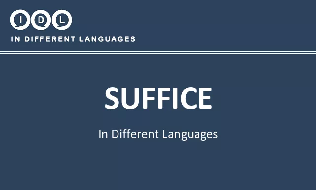Suffice in Different Languages - Image