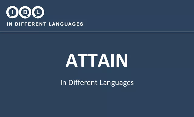 Attain in Different Languages - Image