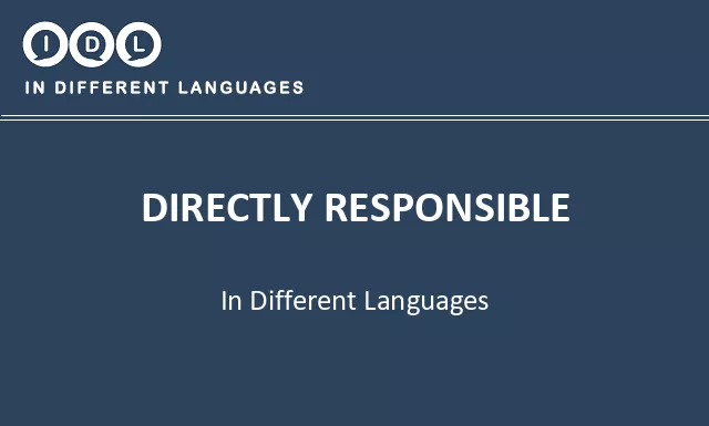 Directly responsible in Different Languages - Image
