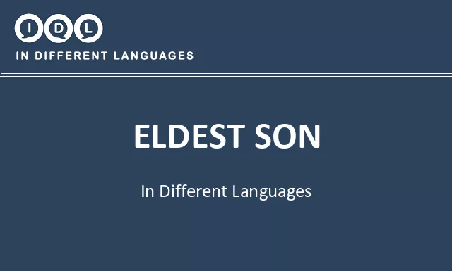 Eldest son in Different Languages - Image