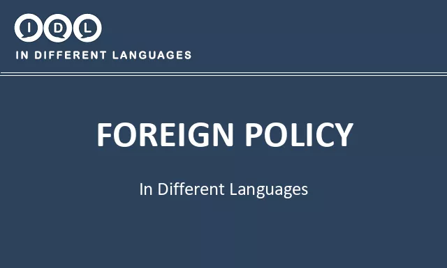 Foreign policy in Different Languages - Image