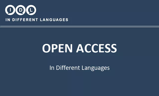 Open access in Different Languages - Image