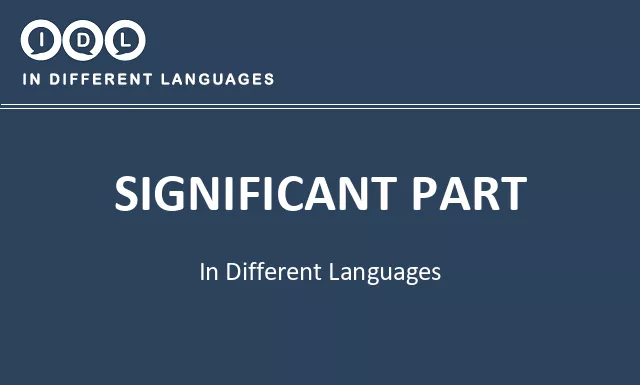 Significant part in Different Languages - Image