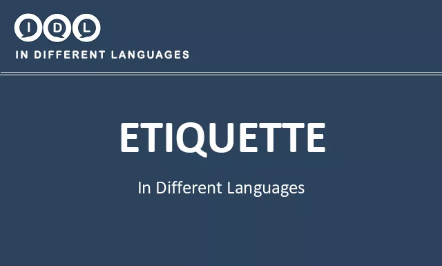 Etiquette in Different Languages - Image