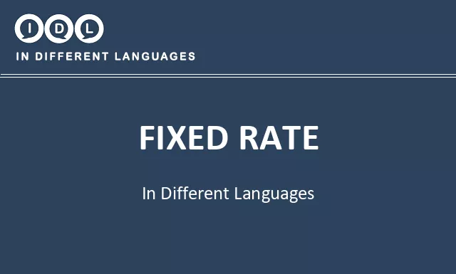 Fixed rate in Different Languages - Image