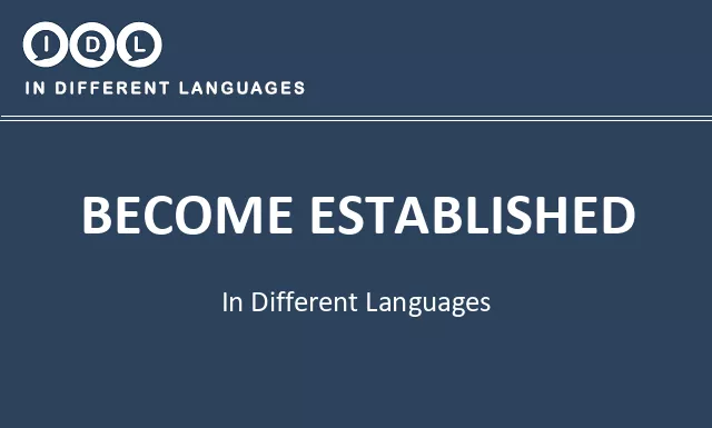 Become established in Different Languages - Image