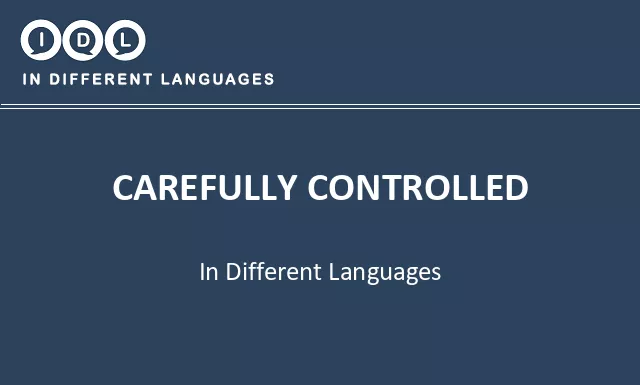 Carefully controlled in Different Languages - Image