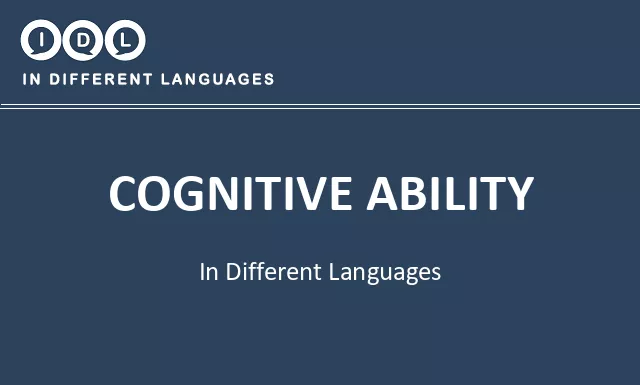 Cognitive ability in Different Languages - Image