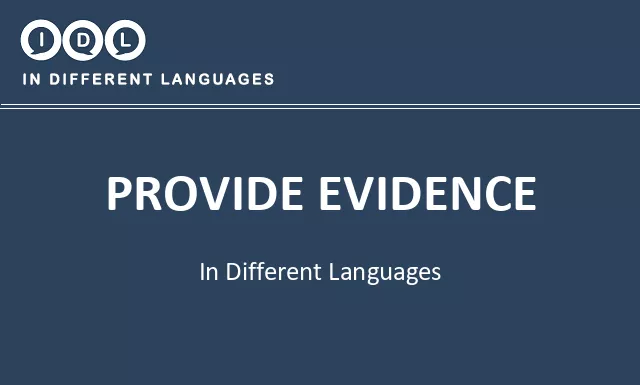 Provide evidence in Different Languages - Image