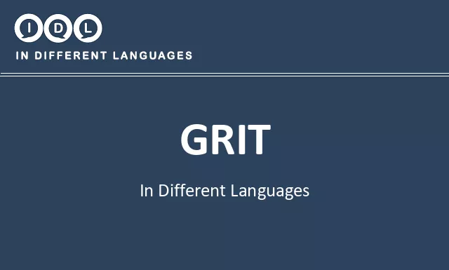 Grit in Different Languages - Image