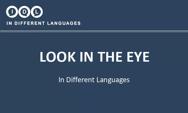 Look in the eye in Different Languages - Image