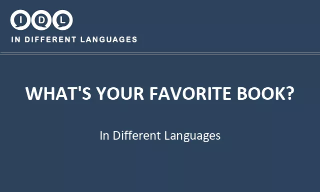 What's your favorite book? in Different Languages - Image