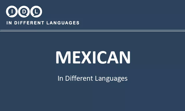 Mexican in Different Languages - Image