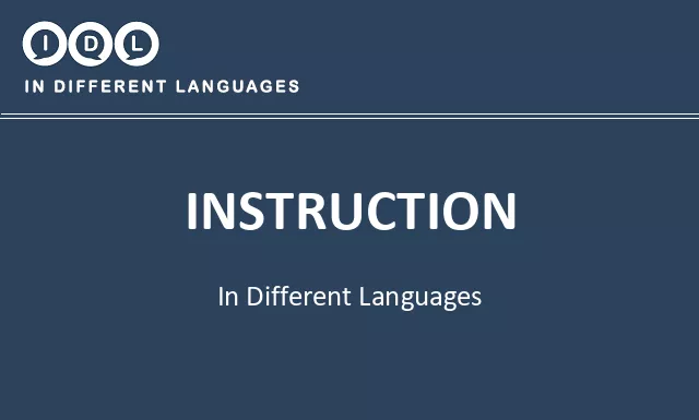 Instruction in Different Languages - Image