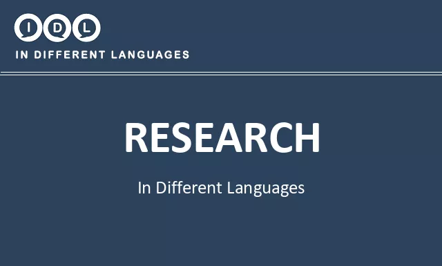 Research in Different Languages - Image