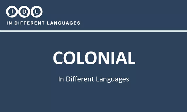 Colonial in Different Languages - Image