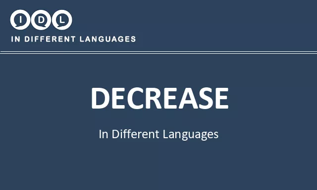 Decrease in Different Languages - Image