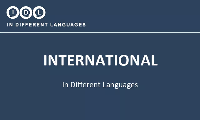 International in Different Languages - Image