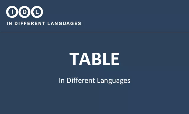 Table in Different Languages - Image