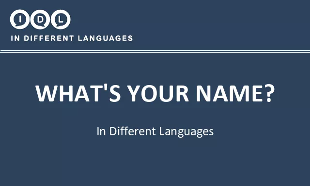 What's your name? in Different Languages - Image