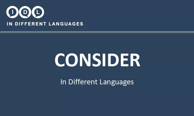 Consider in Different Languages - Image