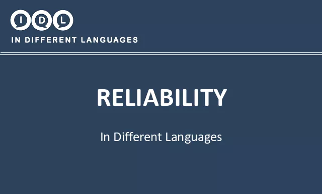 Reliability in Different Languages - Image