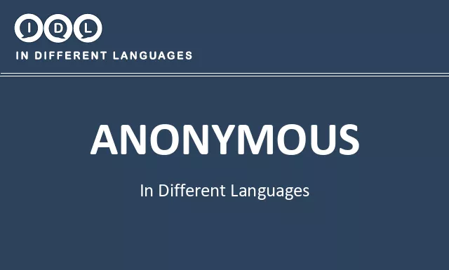 Anonymous in Different Languages - Image