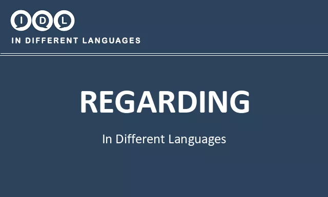 Regarding in Different Languages - Image