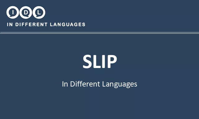 Slip in Different Languages - Image