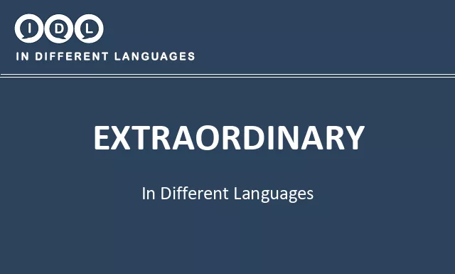 Extraordinary in Different Languages - Image
