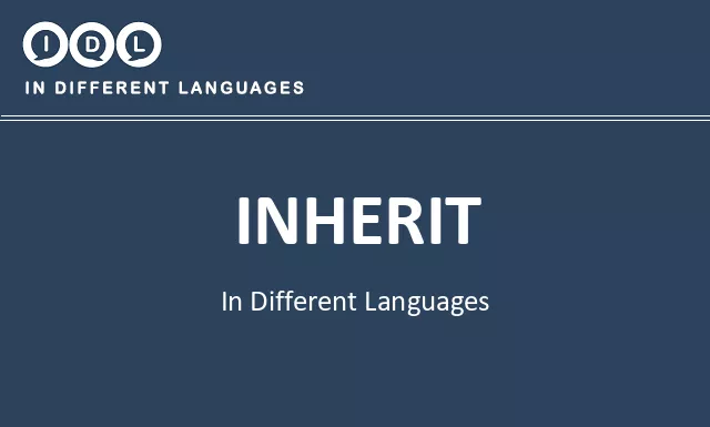 Inherit in Different Languages - Image