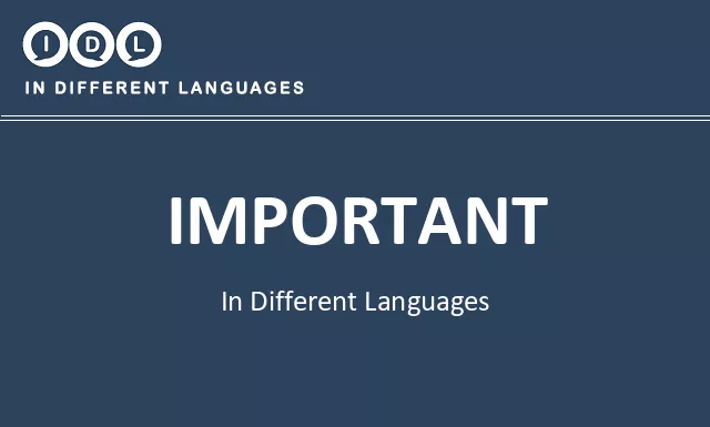 Important in Different Languages - Image