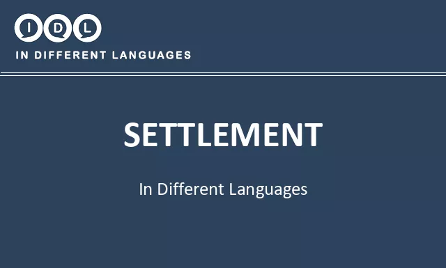 Settlement in Different Languages - Image