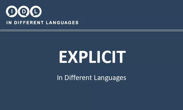 Explicit in Different Languages - Image