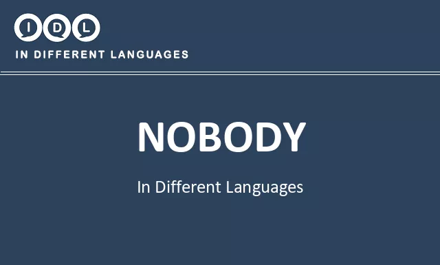 Nobody in Different Languages - Image