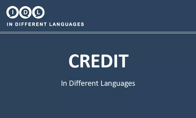 Credit in Different Languages - Image
