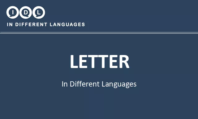 Letter in Different Languages - Image