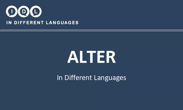 Alter in Different Languages - Image