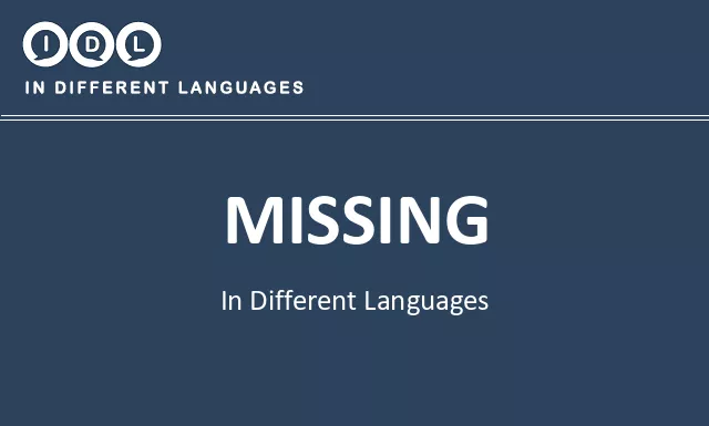 Missing in Different Languages - Image