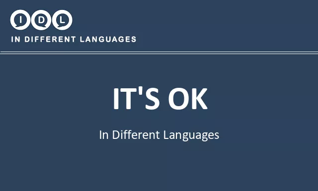 It's ok in Different Languages - Image