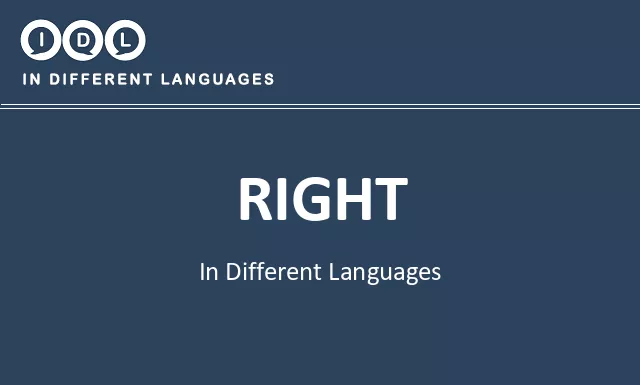 Right in Different Languages - Image
