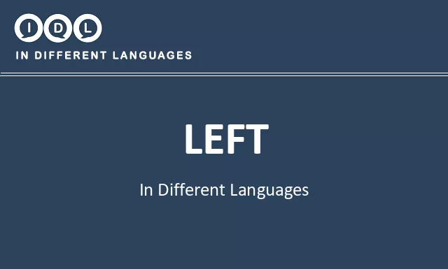 Left in Different Languages - Image
