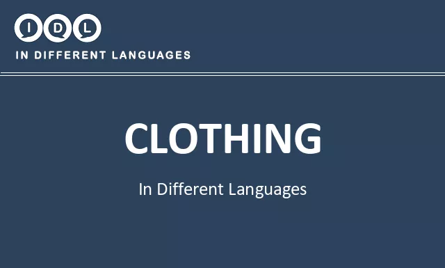 Clothing in Different Languages - Image