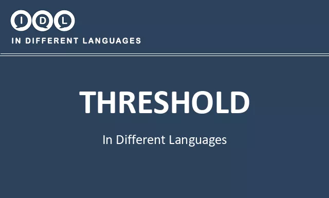 Threshold in Different Languages - Image